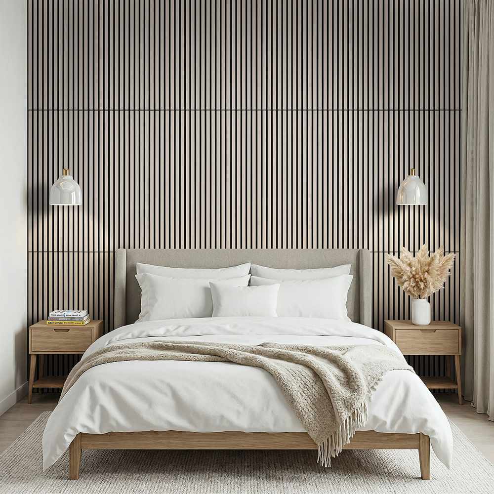 Standard Slat Panels Fog 24x48 Acoustic Wood Slat 9.5" x 94.5" Misc Wood Tile - image 3