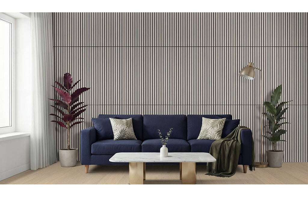 Standard Slat Panels Fog 24x48 Acoustic Wood Slat 9.5" x 94.5" Misc Wood Tile - image 4