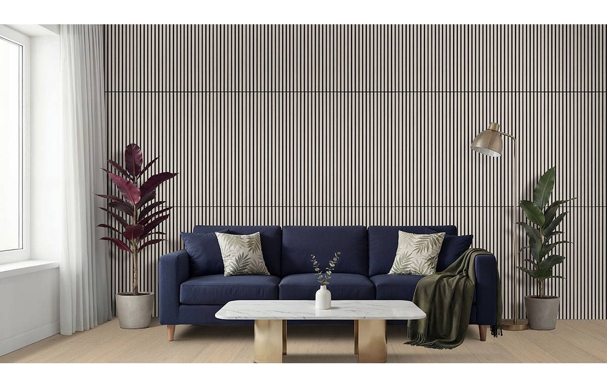 Standard Slat Panels Fog 24x48 Acoustic Wood Slat 9.5" x 94.5" Misc Wood Tile - image 4
