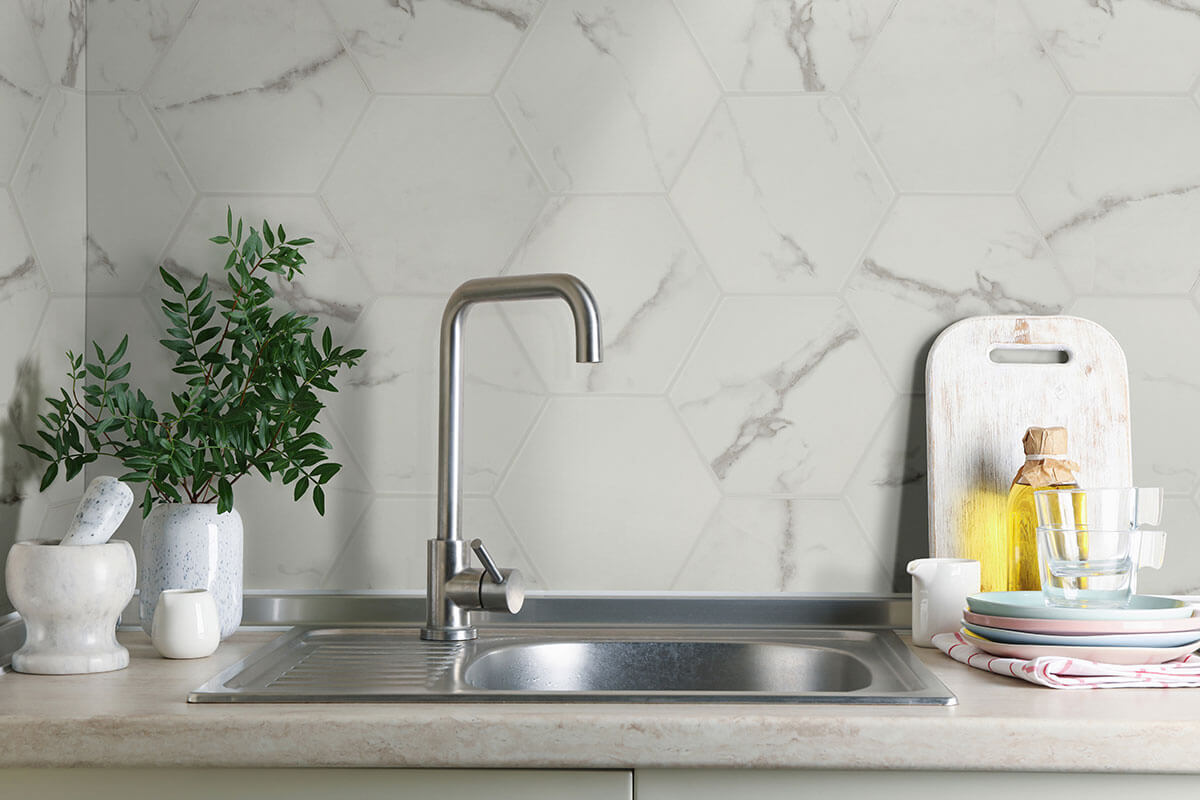 Hexley Marbello 10" Matte Hexagon Porcelain Tile - image 4