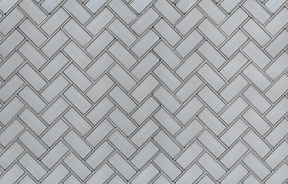 Ice White Glass Bevel Herringbone - image 2