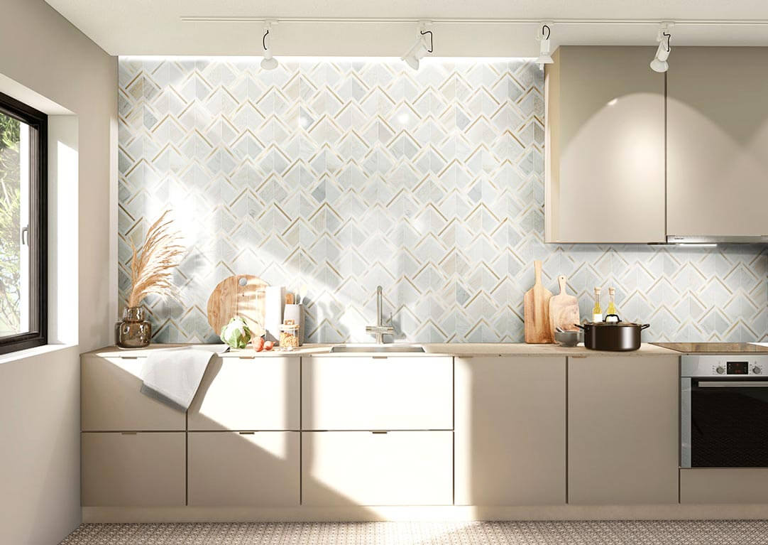 Luxor Kona Gold Pattern Marble Mosaic - image 5
