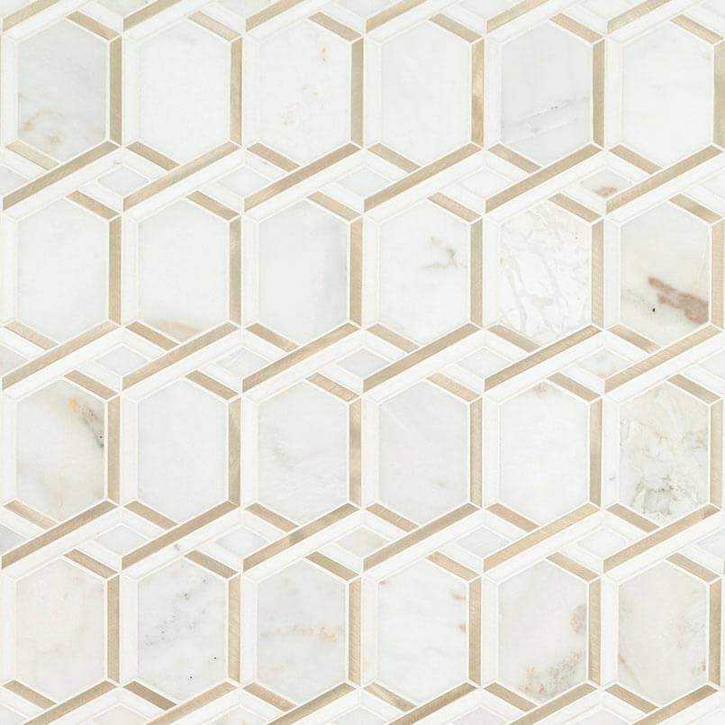 Luxor Royal Link Gold Pattern Marble Mosaic - image 2