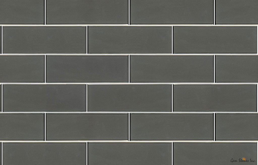 Metallic Grey Glass Bevel 4x12 - image 1