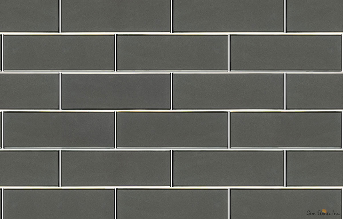 Metallic Grey Glass Bevel 4x12 - image 1