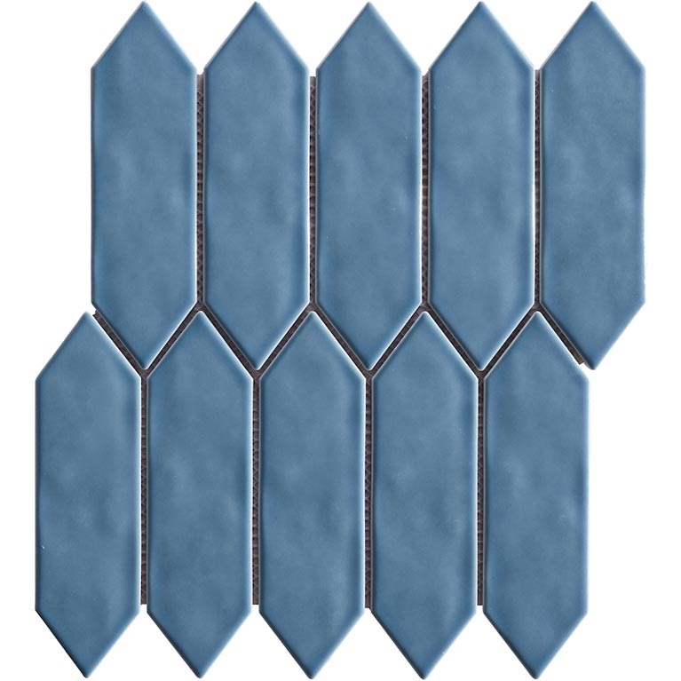 Mondial Light Blue Gloss 2"x6" Picket Porcelain Mosaic - image 1