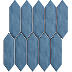 Mondial Light Blue Gloss 2"x6" Picket Porcelain Mosaic - image 1