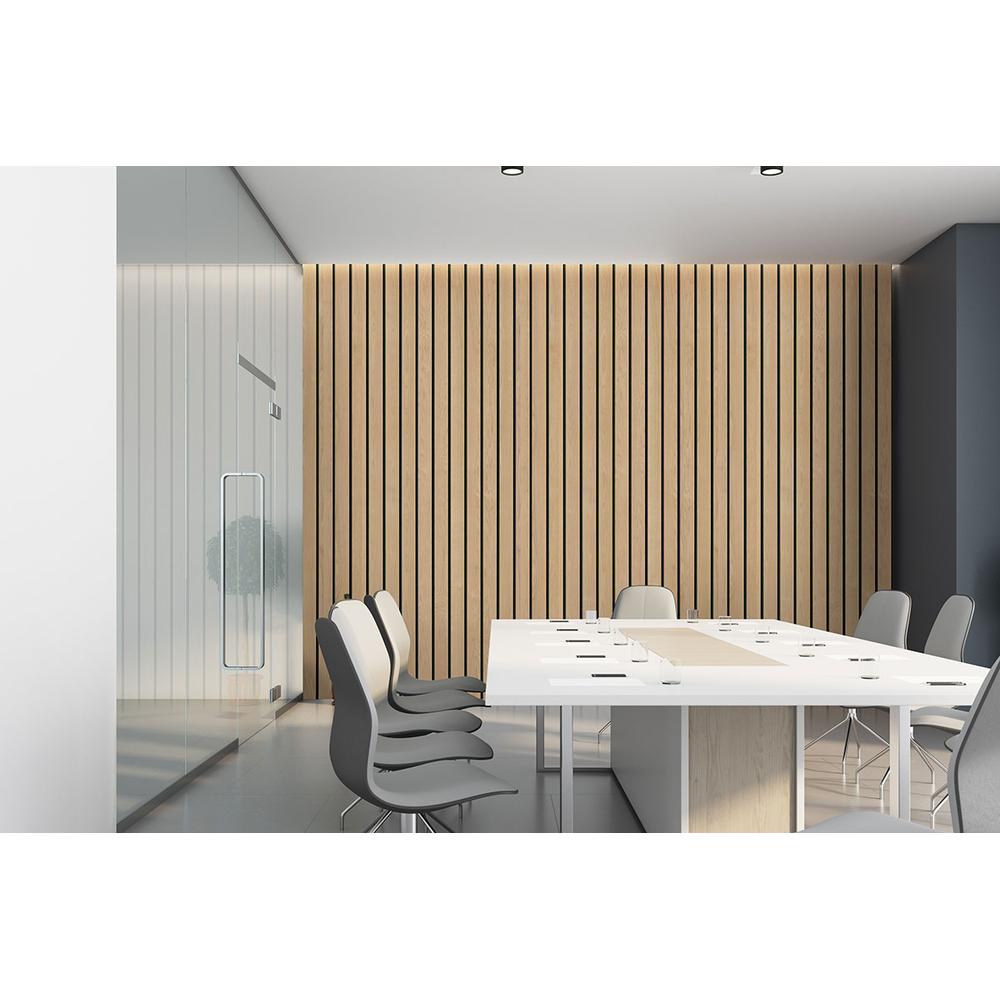 Macro & Reeded Slat Panels Natural Macro Acoustic Wood Slat Panels 10.63" x 94.5" Wood Tile - image 4