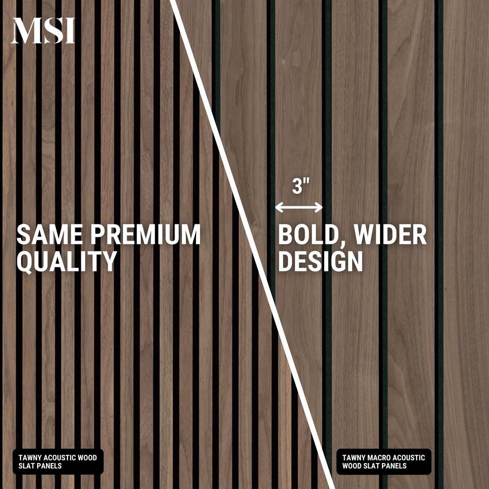 Natural Macro Acoustic Wood Slat Panels 10.63" x 94.5"