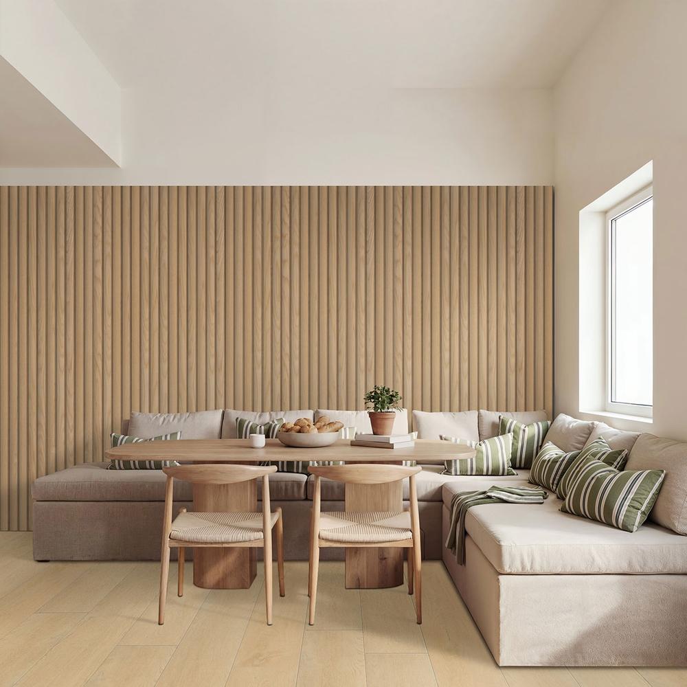 Macro & Reeded Slat Panels Natural Reeded Acoustic Wood Slat Panels 9.5" x 94.5" Wood Tile - image 9