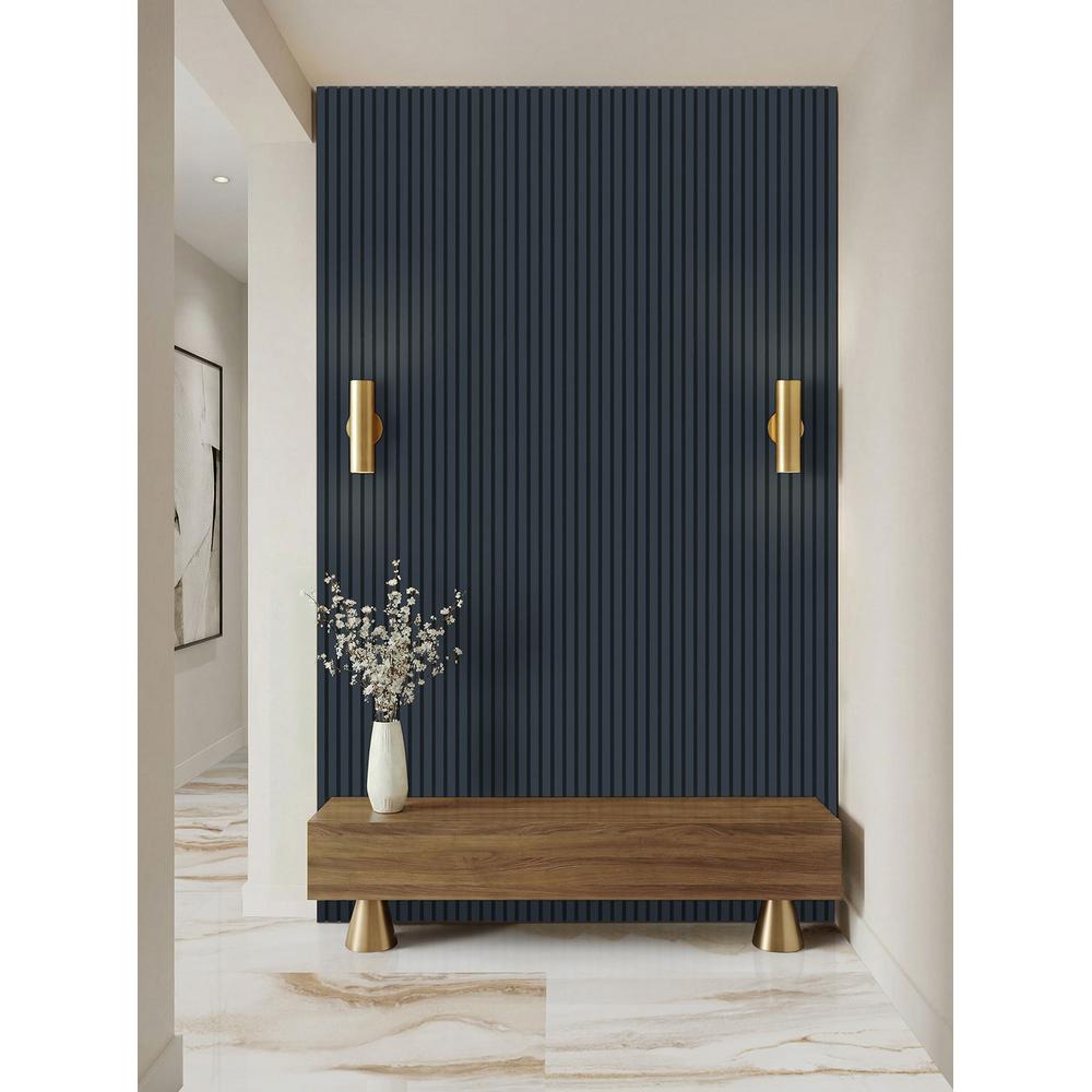 Painted Slat Panels Navy Acoustic Slat Wall Panel 9.5" x 94.5" Misc MDF Tile - image 1
