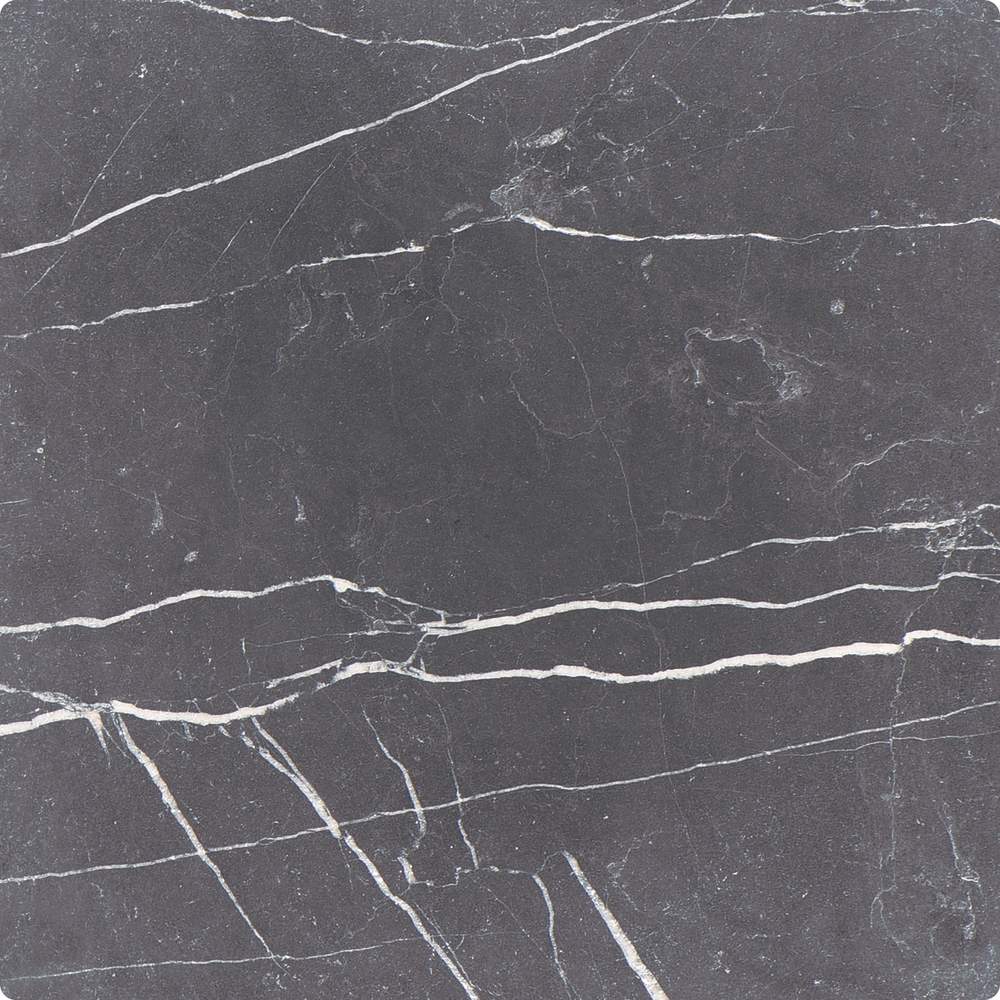 Nero Marquina 12" x 12" Tumbled Marble Tile - image 1