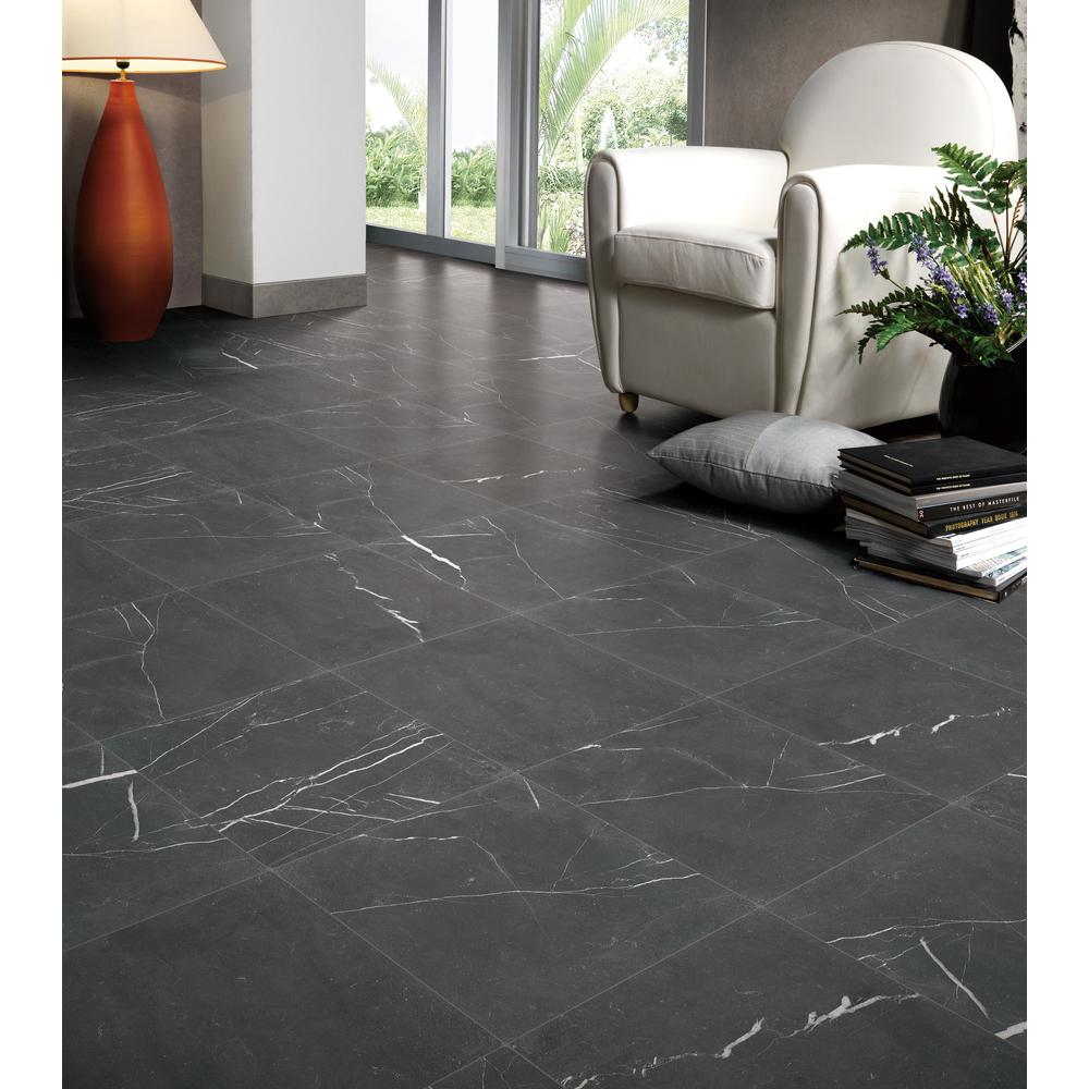 Nero Marquina 12" x 12" Tumbled Marble Tile - image 3
