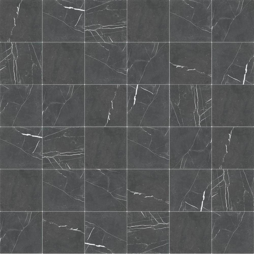 Nero Marquina 12" x 12" Tumbled Marble Tile - image 4
