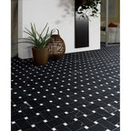 Nero Marquina Basketweave w/White Dot Honed Marble Mosaic - image 2