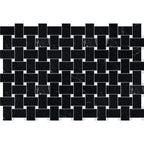 Nero Marquina Basketweave w/White Dot Honed Marble Mosaic - image 3