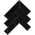 Nero Marquina Herringbone 2"x6" Polished Marble Tile