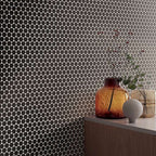 Penny Round Black Matte Porcelain Tile