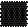 Penny Round Black Matte Porcelain Tile