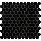 Penny Round Black Matte Porcelain Tile