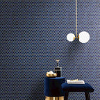 Penny Round Blue Glossy Porcelain Tile