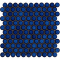 Penny Round Blue Glossy Porcelain Tile