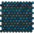 Penny Round Green Glossy Porcelain Tile