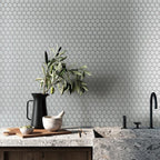 Penny Round White Porcelain Tile