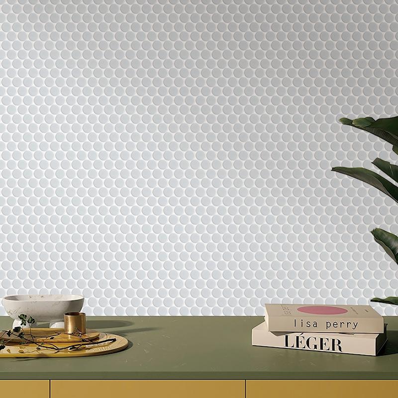 Penny Round White Porcelain Tile