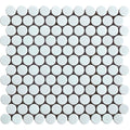 White 1" Penny Round Porcelain Mosaic