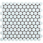 White 1" Penny Round Porcelain Mosaic