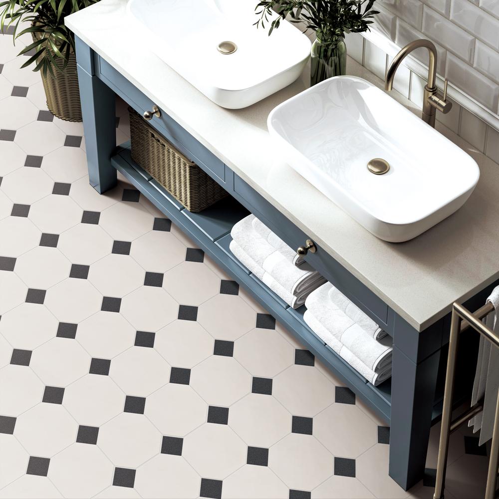 Porcelain-K 6" Octagon w/Charcoal Dot Matt Mosaic - image 2