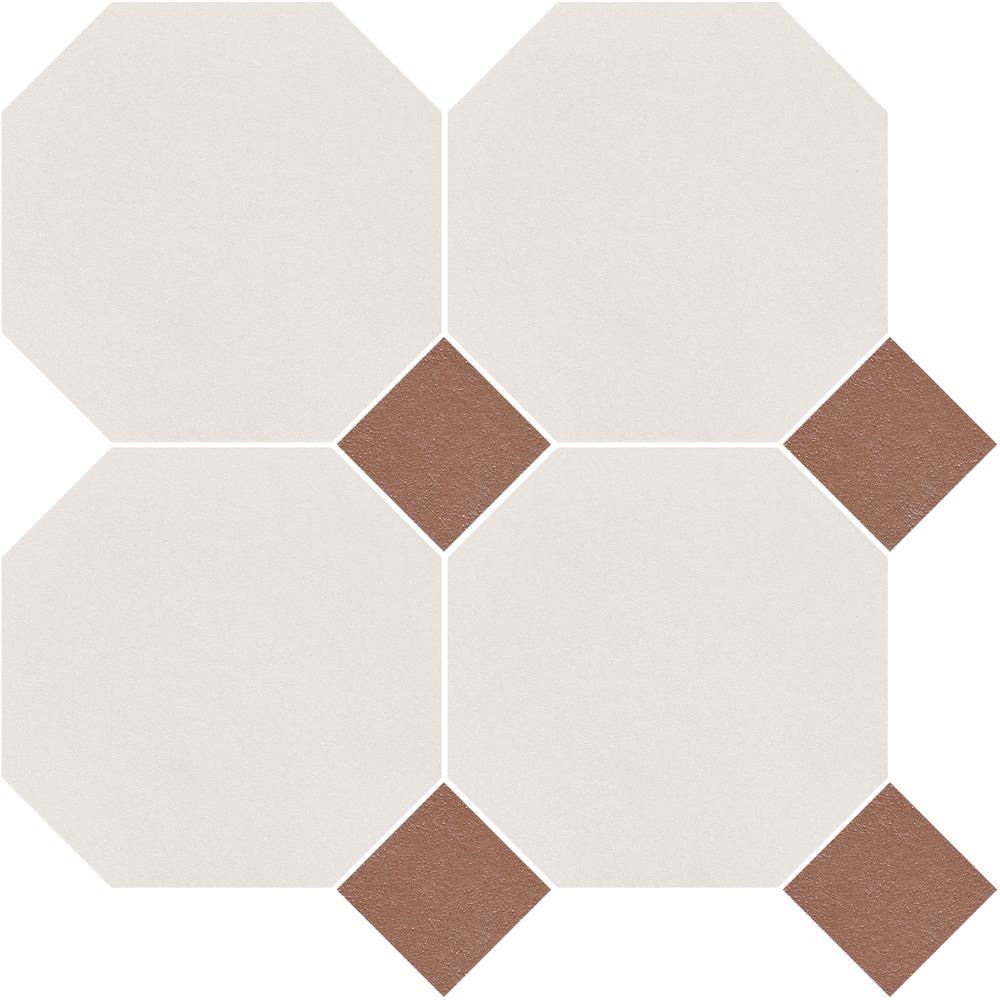 Porcelain-K 6" Octagon w/Terracotta Dot Matt Mosaic - image 1