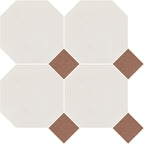 Porcelain-K 6" Octagon w/Terracotta Dot Matt Mosaic - image 1