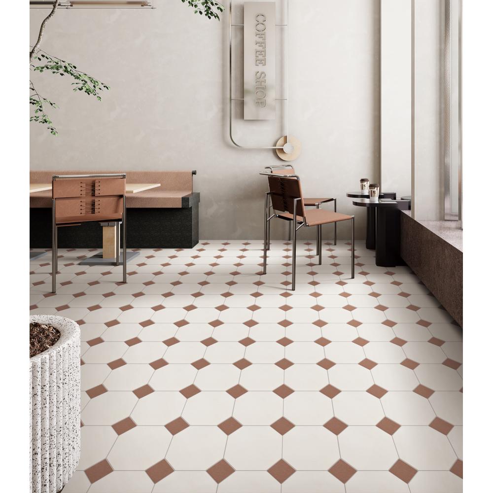 Porcelain-K 6" Octagon w/Terracotta Dot Matt Mosaic - image 2