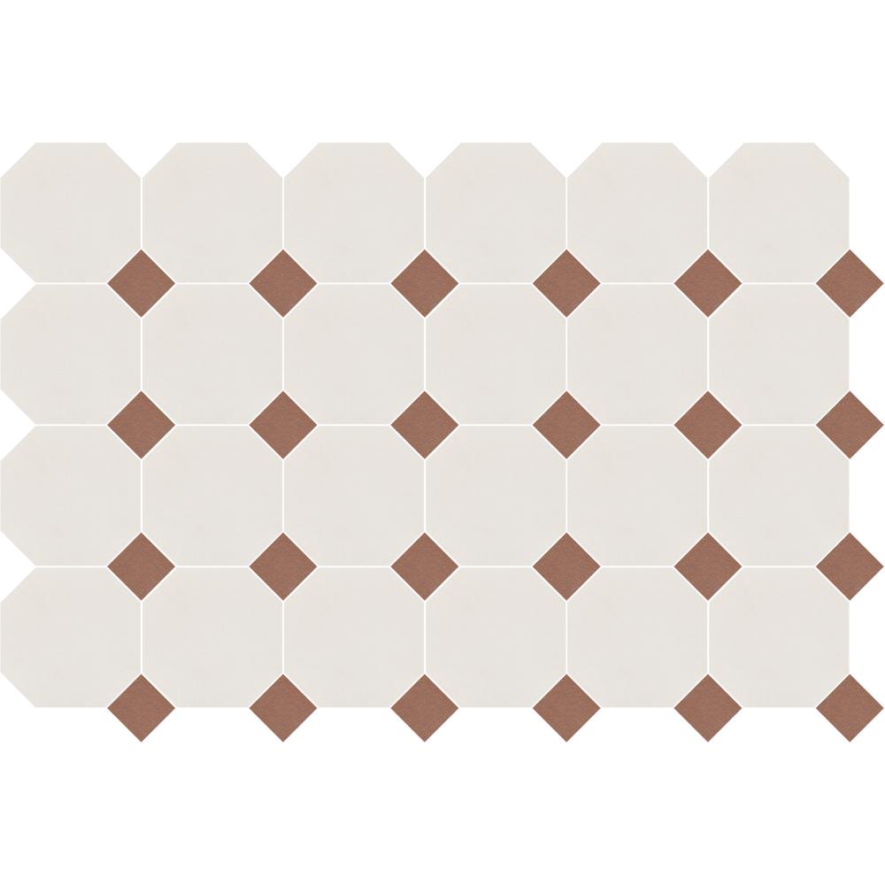 Porcelain-K 6" Octagon w/Terracotta Dot Matt Mosaic - image 3
