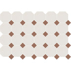 Porcelain-K 6" Octagon w/Terracotta Dot Matt Mosaic - image 3