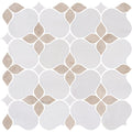 Quattro Blossom Creme Honed Marble Mosaic - image 1
