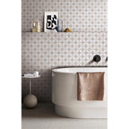 Quattro Blossom Creme Honed Marble Mosaic - image 2