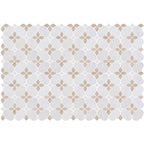 Quattro Blossom Creme Honed Marble Mosaic - image 3