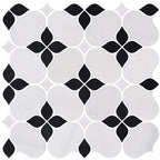 Quattro Blossom Noir Honed Marble Mosaic - image 1