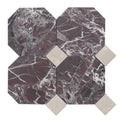 Rosso Levanto 6" Octagon w/ Crema Dot Tumbled - image 1
