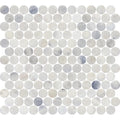 Santorini White 1" Penny Round Honed Marble Mosaic - image 1