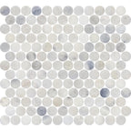 Santorini White 1" Penny Round Honed Marble Mosaic - image 1