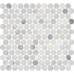 Santorini White 1" Penny Round Honed Marble Mosaic - image 5