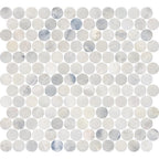 Santorini White 1" Penny Round Honed Marble Mosaic - image 6