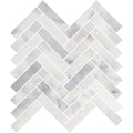 Santorini White 1" x 4" Herringbone Honed Marble Mosaic - image 1