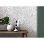Santorini White 1" x 4" Herringbone Honed Marble Mosaic - image 2