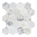 Santorini White 3" Hexagon Honed Marble Mosaic - image 1