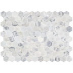 Santorini White 3" Hexagon Honed Marble Mosaic - image 3